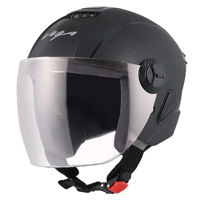 VEGA Aster Black Half Face Helmet