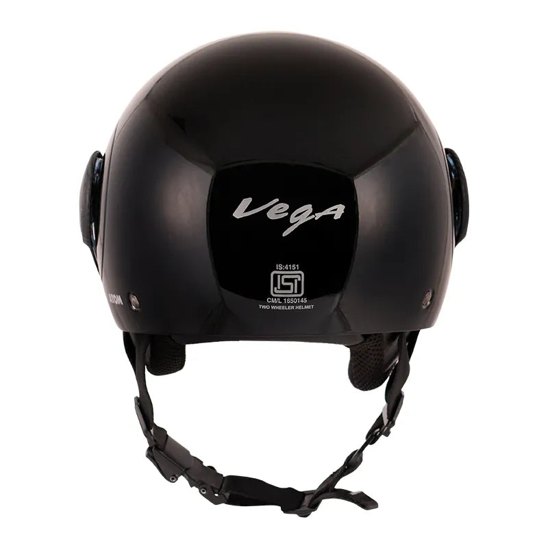 VEGA Atom Black Half Face Helmet