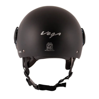 VEGA Atom Dull Black Half Face Helmet