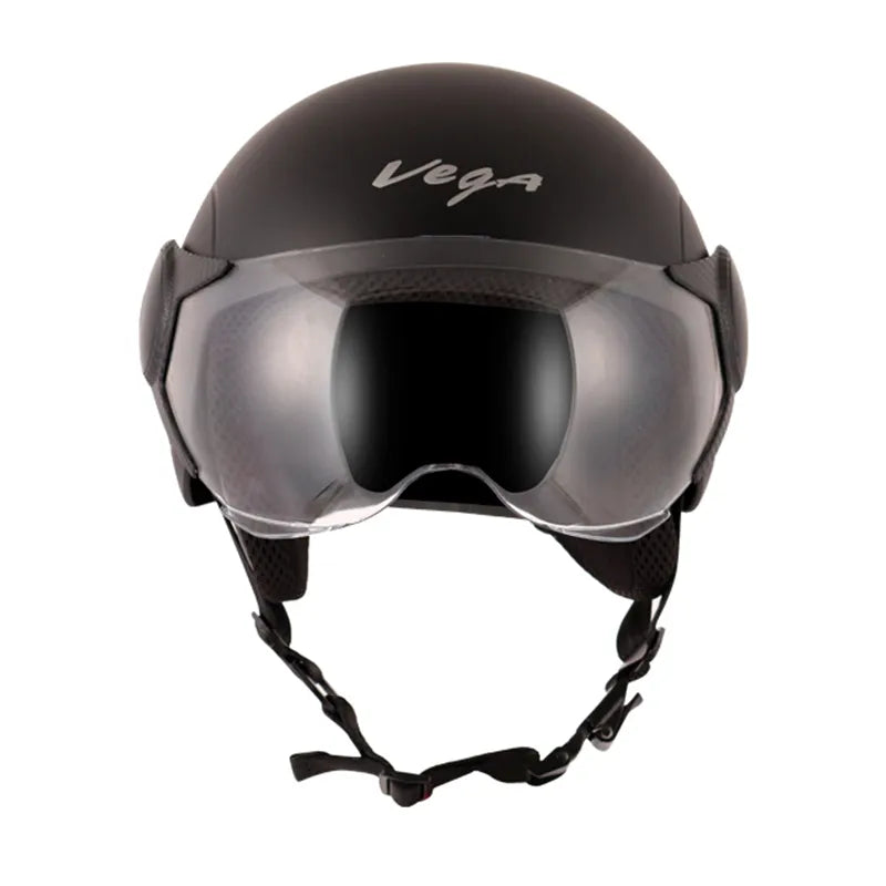VEGA Atom Dull Black Half Face Helmet