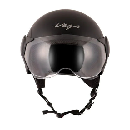 VEGA Atom Dull Black Half Face Helmet