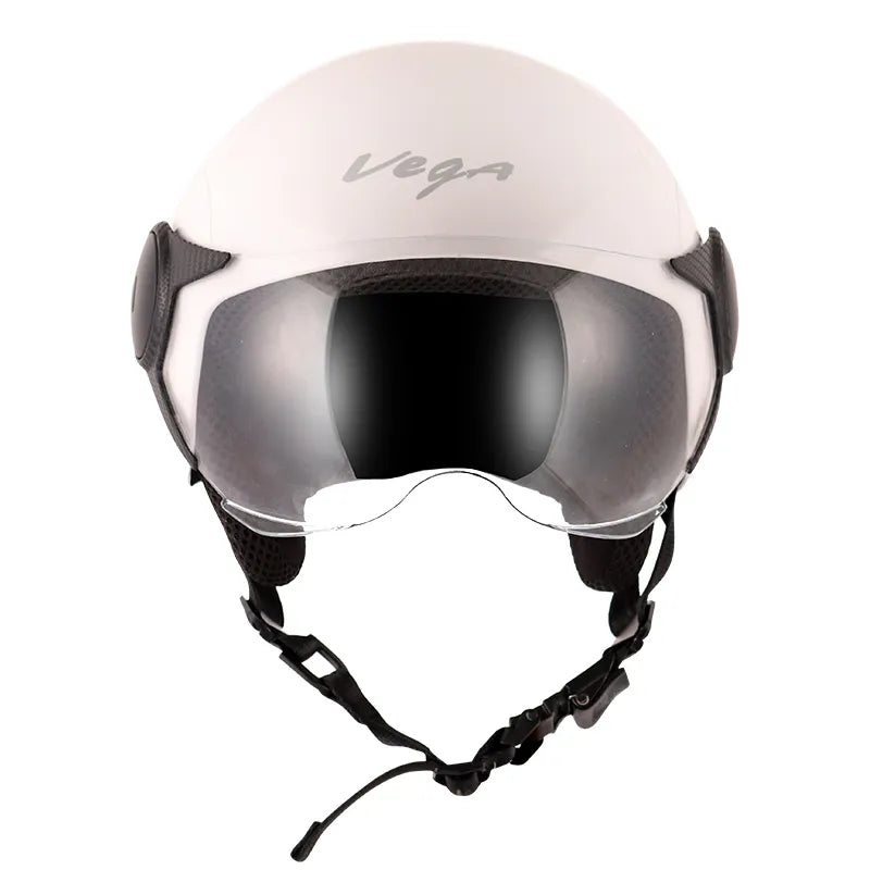 VEGA Atom White Half Face Helmet