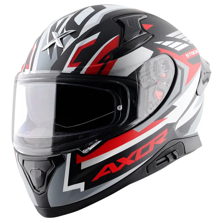 AXOR Apex Streak Black Red Full Face Helmet