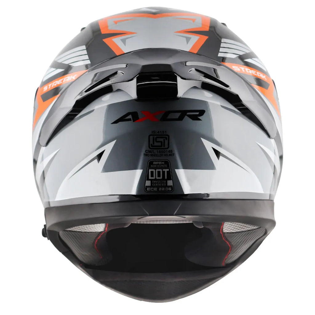 AXOR Apex Streak Black Orange Full Face Helmet