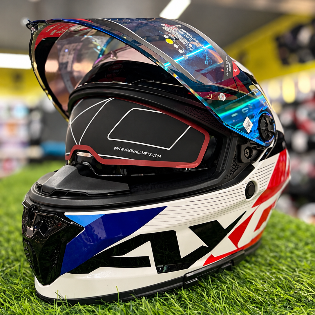 Axor Agera Rush White Red Full Face Helmet