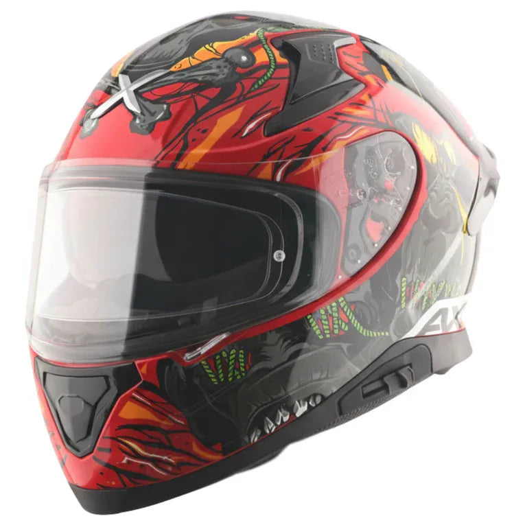 Axor Apex Ascetic Red Gray Full Face Helmet