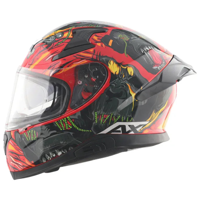 Axor Apex Ascetic Red Gray Full Face Helmet