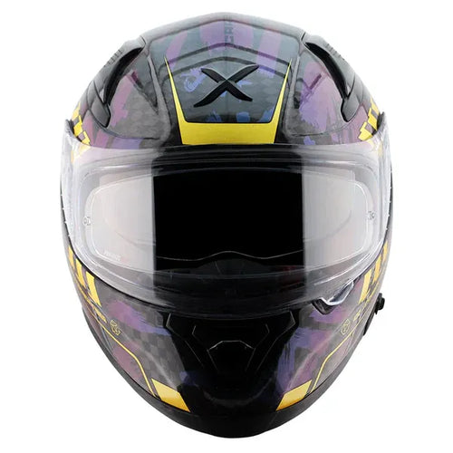 AXOR Apex Carbon Big Checks Gloss Neon Yellow Full Face Helmet