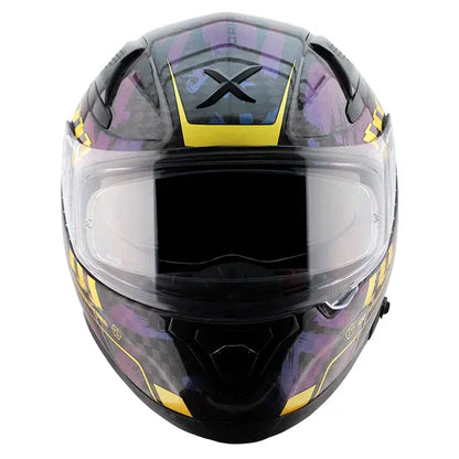 AXOR Apex Carbon Big Checks Gloss Neon Yellow Full Face Helmet