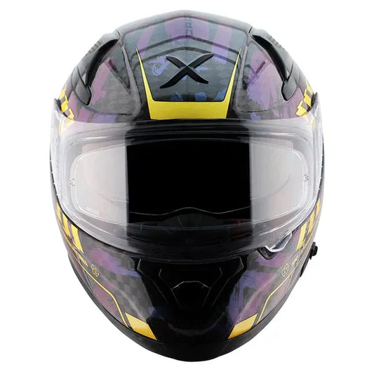 AXOR Apex Carbon Big Checks Gloss Neon Yellow Full Face Helmet