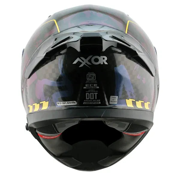 AXOR Apex Carbon Big Checks Gloss Neon Yellow Full Face Helmet