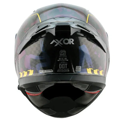 AXOR Apex Carbon Big Checks Gloss Neon Yellow Full Face Helmet