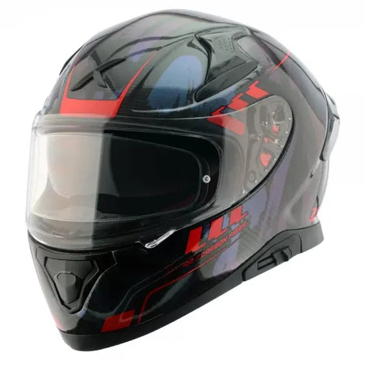 AXOR Apex Carbon Big Checks Gloss Red Full Face Helmet