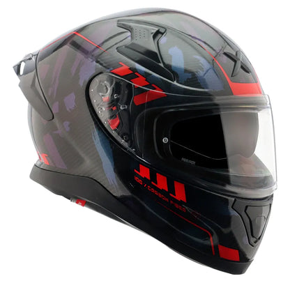 AXOR Apex Carbon Small Checks Gloss Red Full Face Helmet