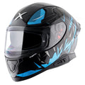 Axor Apex Hunter Black Neon Blue Full Face Helmet