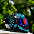 Axor Apex Hunter Black Neon Blue Full Face Helmet