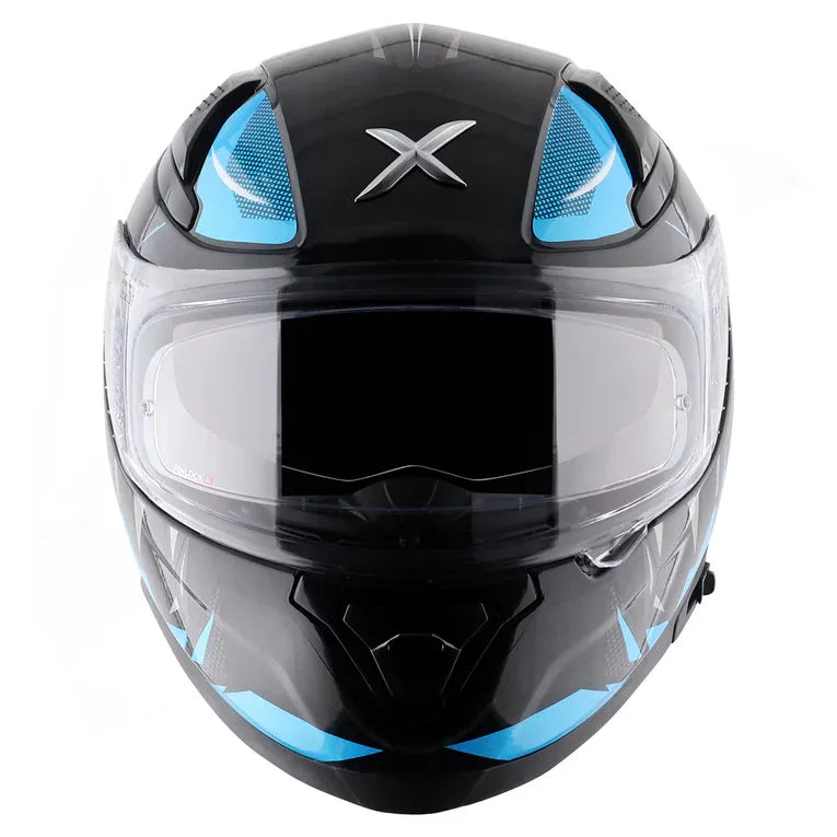 Axor Apex Hunter Black Neon Blue Full Face Helmet