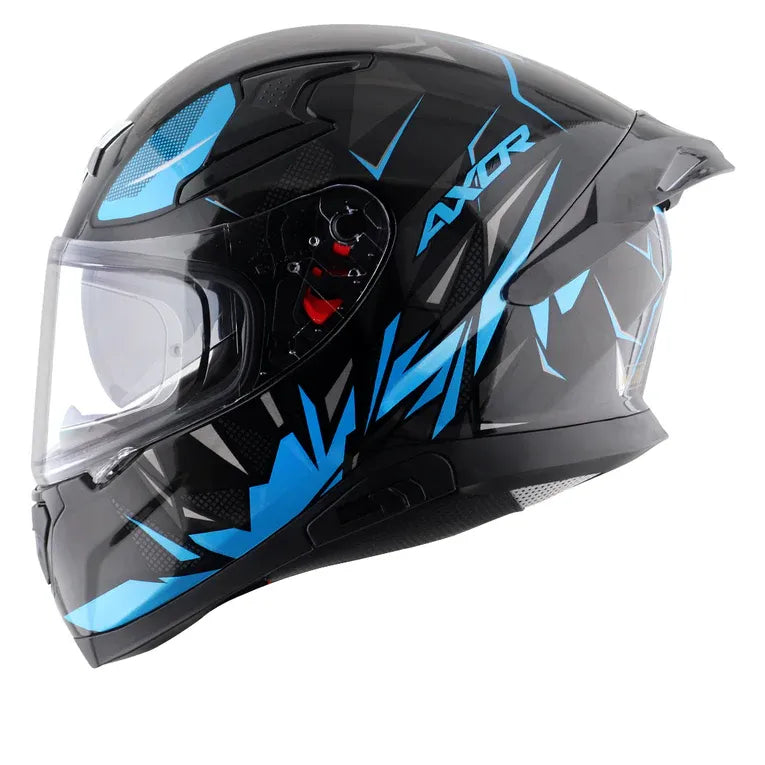 Axor Apex Hunter Black Neon Blue Full Face Helmet