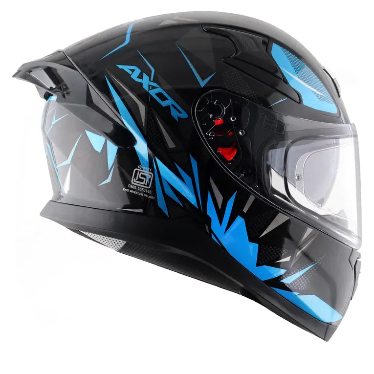 Axor Apex Hunter Black Neon Blue Full Face Helmet