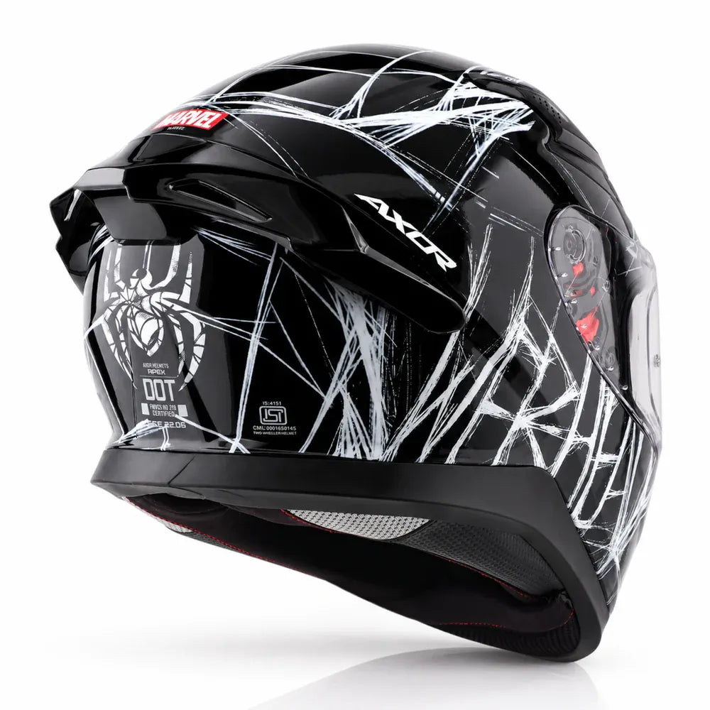 Axor Apex Marvel Spider Man Black White Full-Face Helmet