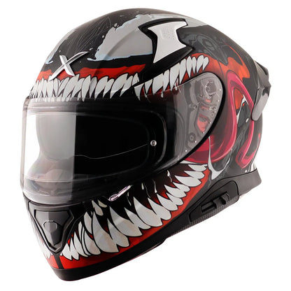 AXOR Apex Marvel Venom Dull Black Red Full Face Helmet