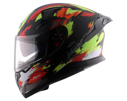 AXOR Apex Racer Black Neon Yellow Full Face Helmet