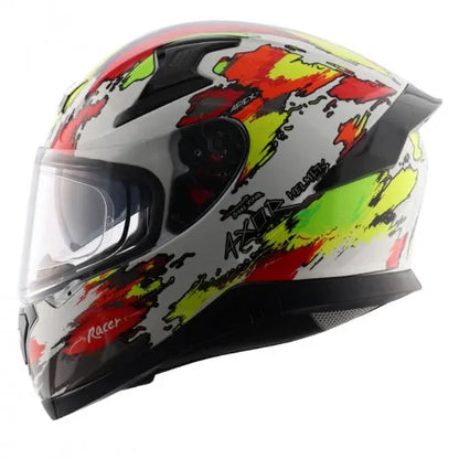 AXOR Apex Racer White Neon Yellow Full Face Helmet