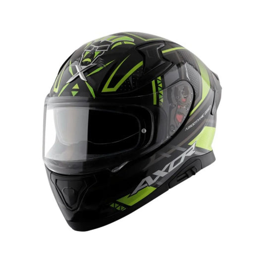 AXOR Apex Tikki Black Neon Yellow Full Face Helmet