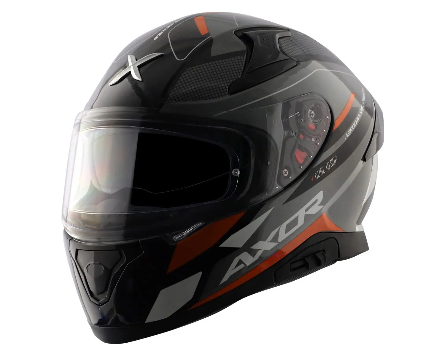 AXOR Apex Turbine Black Orange Grey Full Face Helmet