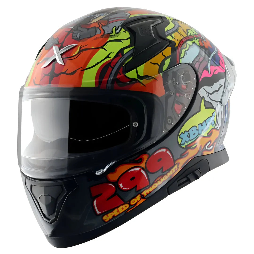 AXOR Apex Xbhp 299 Neon Yellow Blue Full Face Helmet