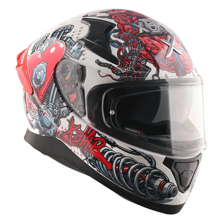 Axor Apex Xbhp Bionic White Red Full Face Helmet