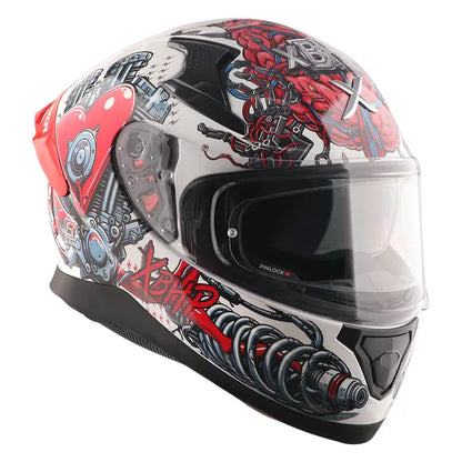 Axor Apex Xbhp Bionic White Red Full Face Helmet