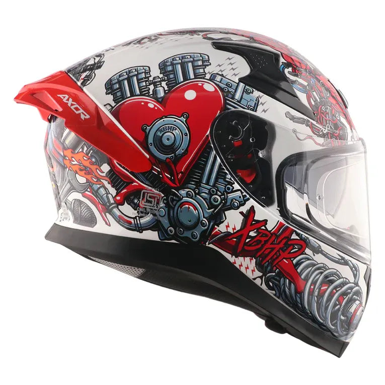 Axor Apex Xbhp Bionic White Red Full Face Helmet