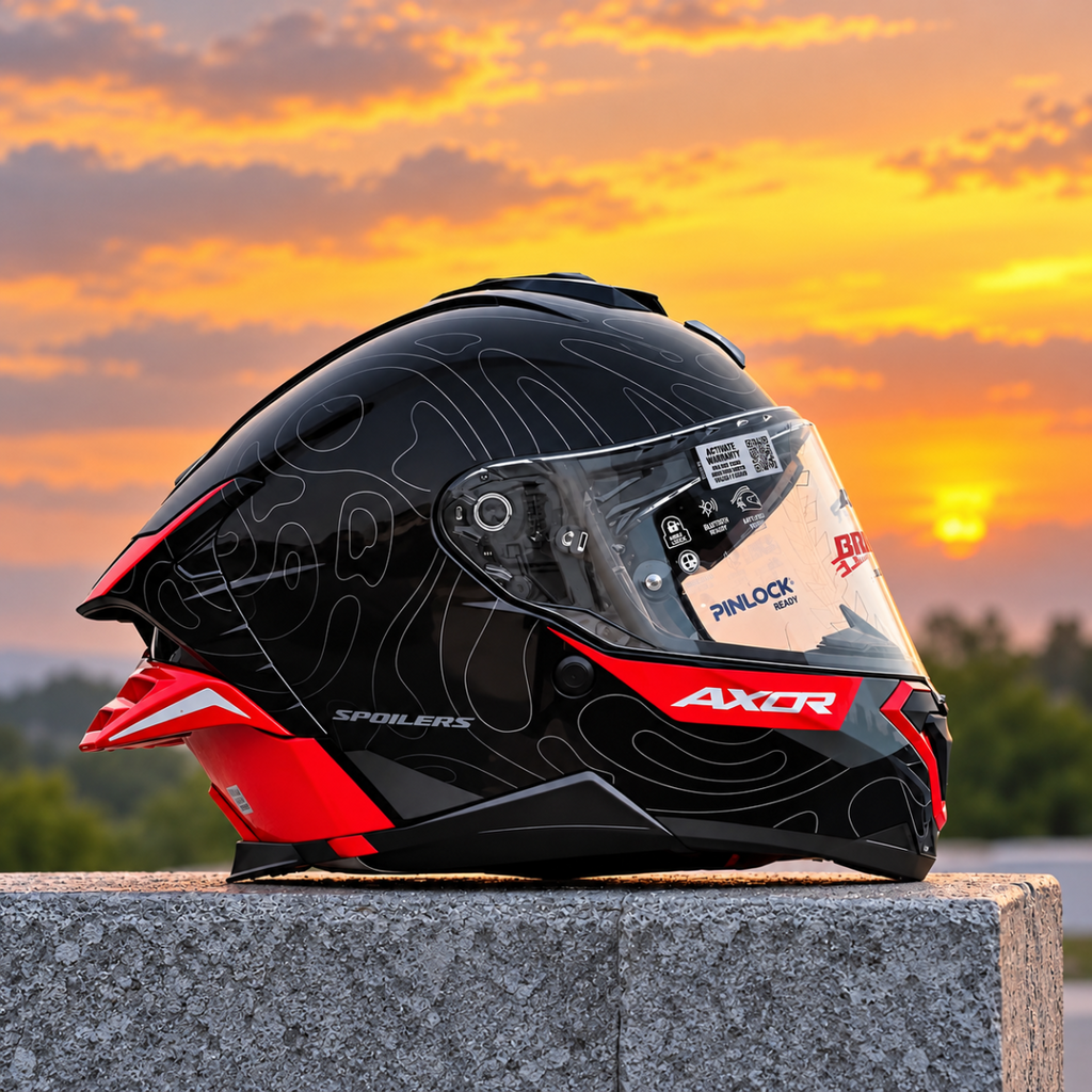 Axor Brutale Airwaves Black Red Full Face Helmet