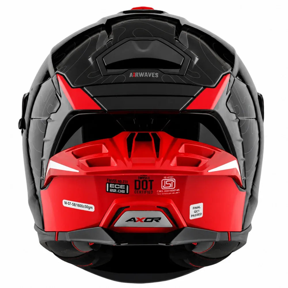 Axor Brutale Airwaves Black Red Full Face Helmet