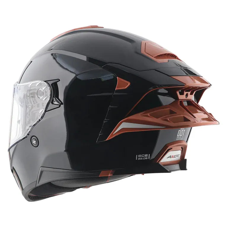 Axor Brutale Corsa Black Gold Orange Full Face Helmet