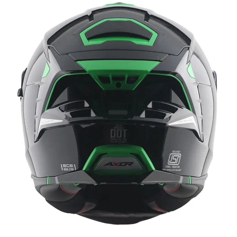 Axor Brutale Corsa Black Green Full Face Helmet