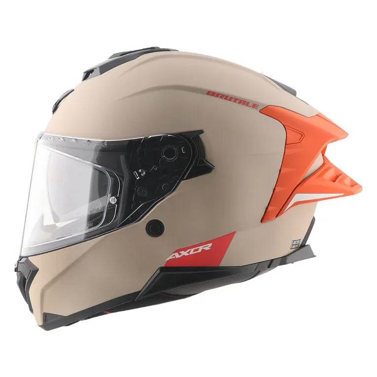 Axor Brutale Corsa Khaki Orange Full Face Helmet