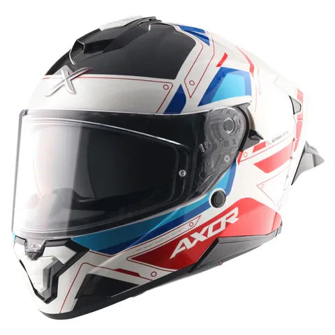 Axor Brutale Ryden White Red Full Face Helmet