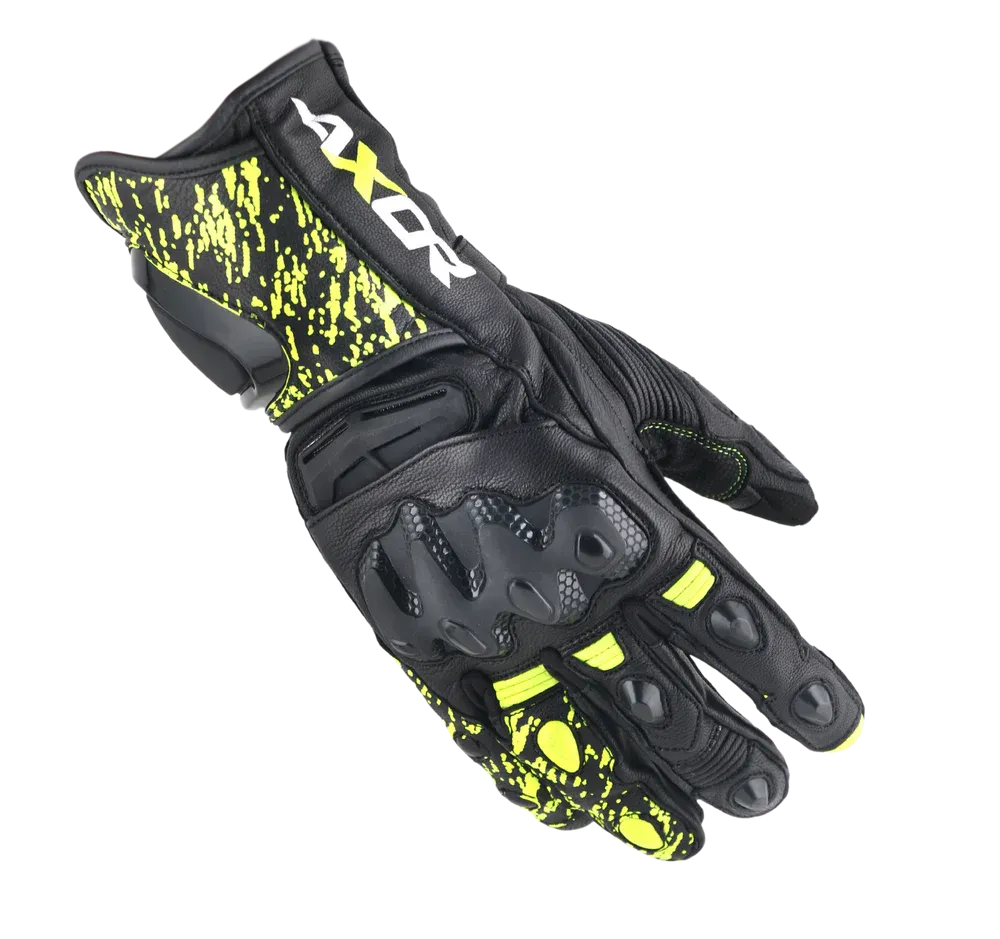 Axor Enzo Black Neon Yellow Gloves Riding Gears