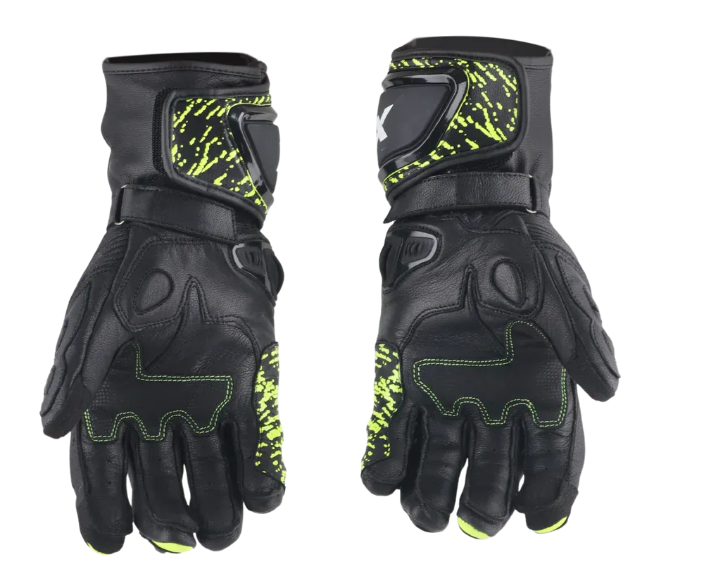 Axor Enzo Black Neon Yellow Gloves Riding Gears
