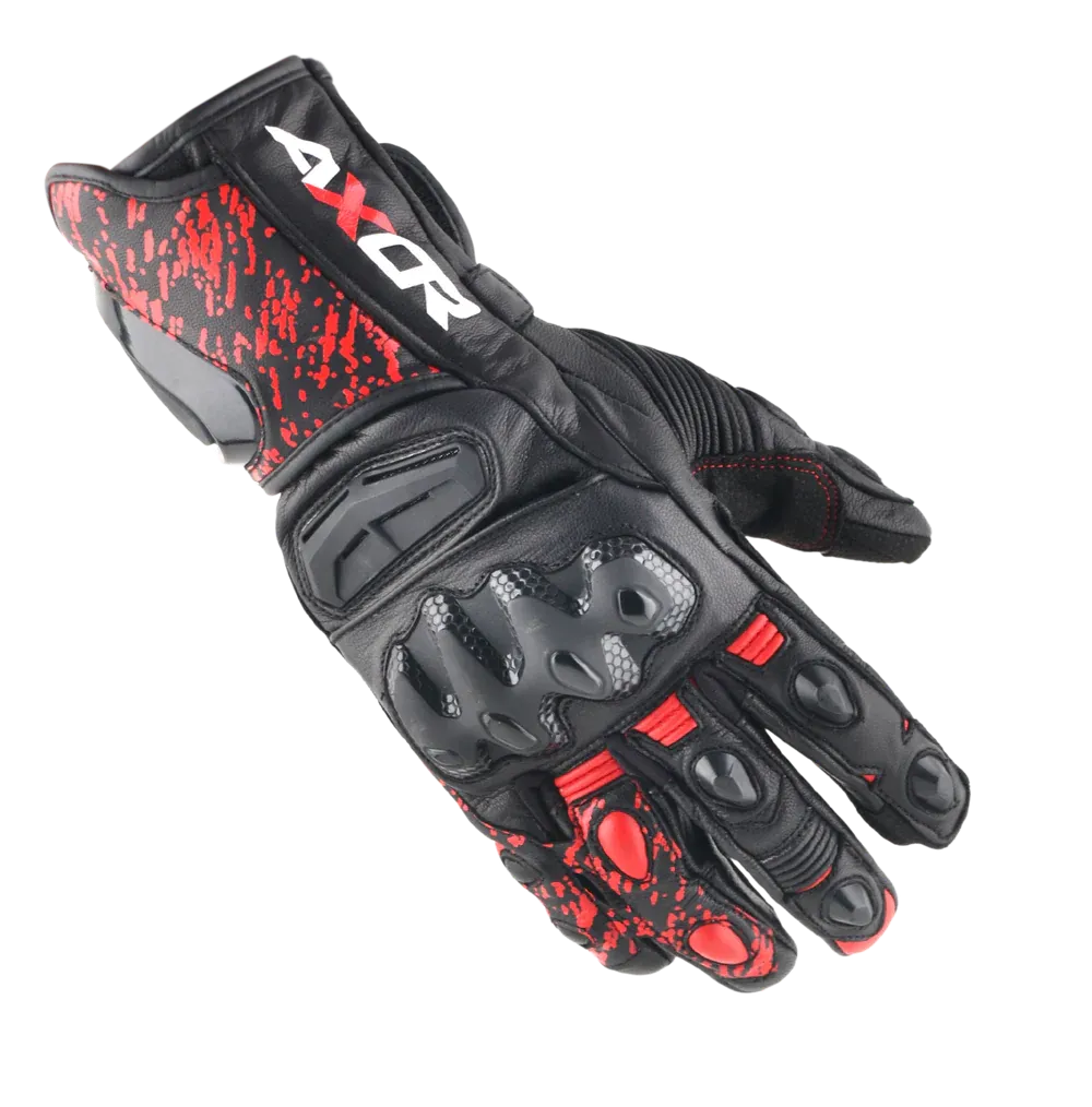 Axor Enzo Black Red Gloves Riding Gears