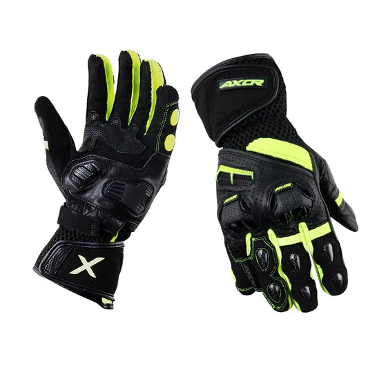 Axor Gator Black Neon Green Gloves Riding Gears