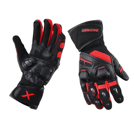 Axor Gator Black Red Gloves Riding Gears