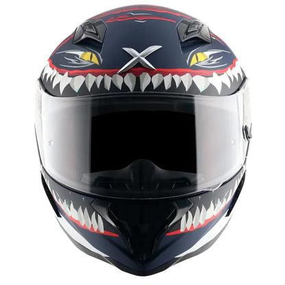AXOR Hunter Shark Dull Blue White Full Face Helmet