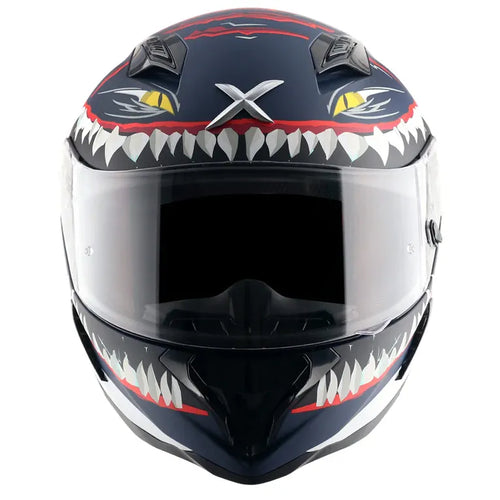 AXOR Hunter Shark Dull Blue White Full Face Helmet