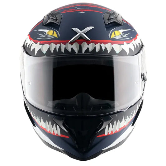 AXOR Hunter Shark Dull Blue White Full Face Helmet