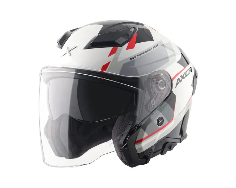 Axor Kylo Bean White Red Half Face Helmet