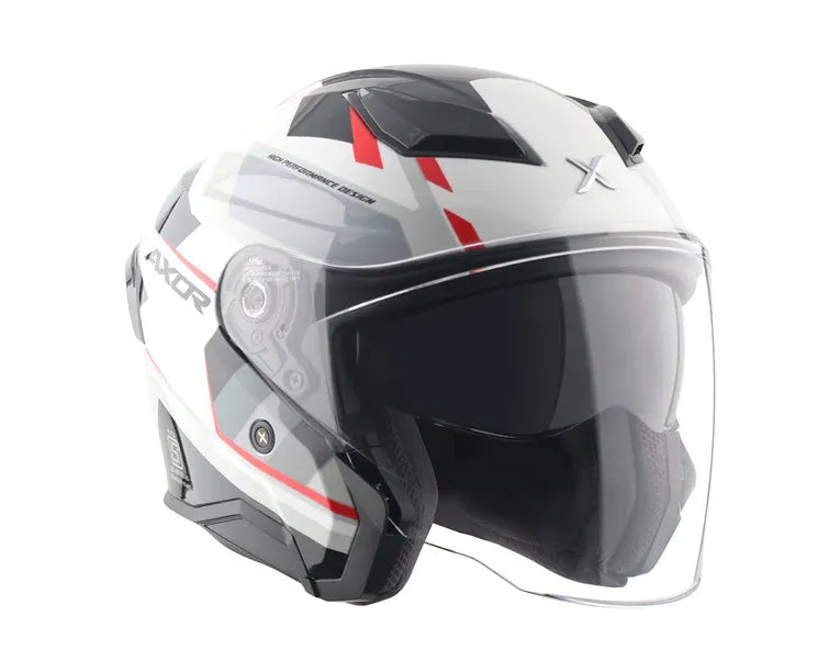 Axor Kylo Bean White Red Half Face Helmet
