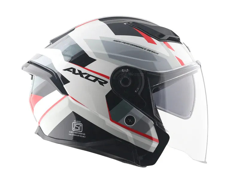 Axor Kylo Bean White Red Half Face Helmet